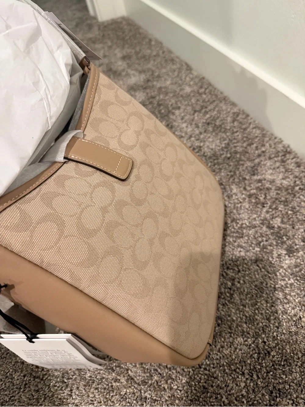 Coach Hadley Signature Canvas Convertible Crossbody in Khaki/Tan